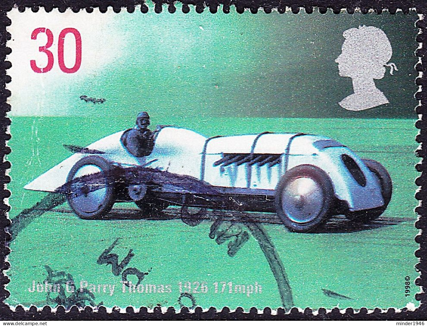 GREAT BRITAIN 1998 QEII 30p Multicoloured, Land Speed Records-John G. Parry Thomas's Babs, 1926 SG2061 FU - Oblitérés