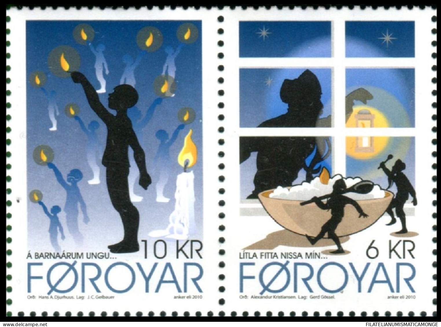 Feroe 2010 Correo 706/07 **/MNH Cantos De Navidad (proc. De Carnet)  (2 Sellos) - Faroe Islands