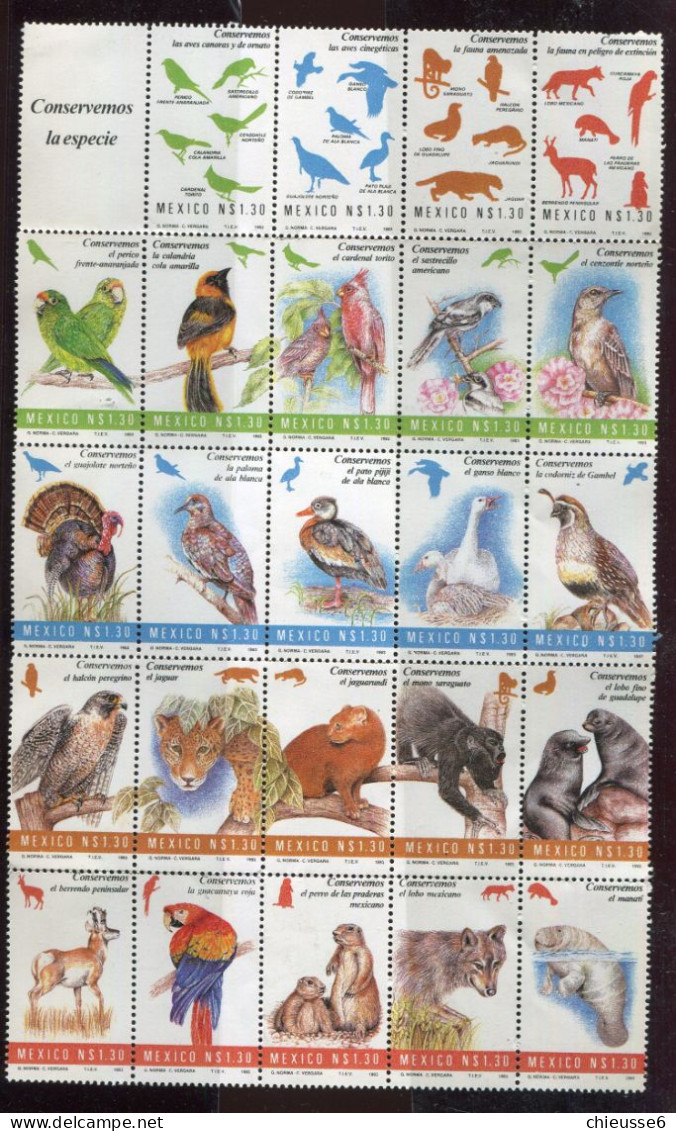 Mexique** N° 1533 à 1556 - .. Oiseaux Et Animaux - Mexico