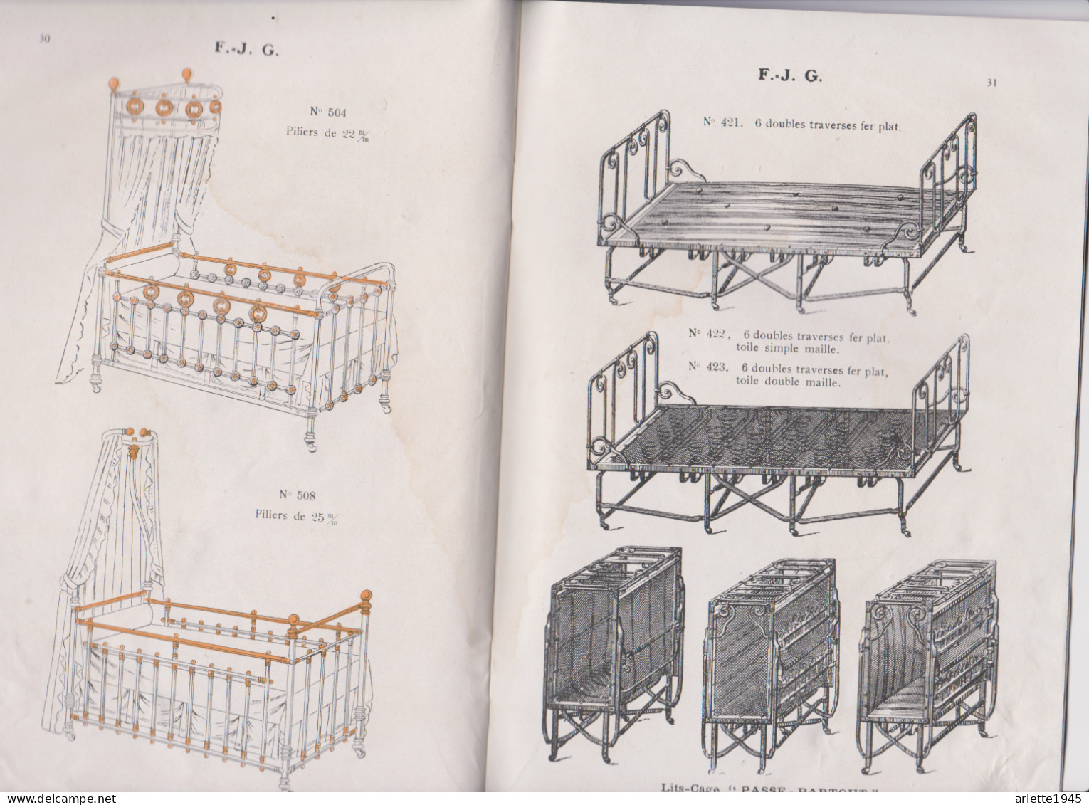 LITS METALLIQUES FER ET CUIVRE TOUT CUIVRE  SOMMIERS  LITS CAGES  LITS D'ENFANTS - Otros & Sin Clasificación