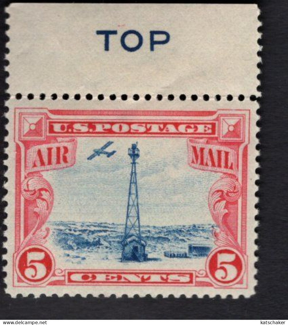 200338996 1928 (XX) SCOTT C11 POSTFRIS MINT NEVER HINGED - BEACON ON ROCKY MOUNTAINS + LABEL TOP IN BLAUW - 1b. 1918-1940 Ungebraucht