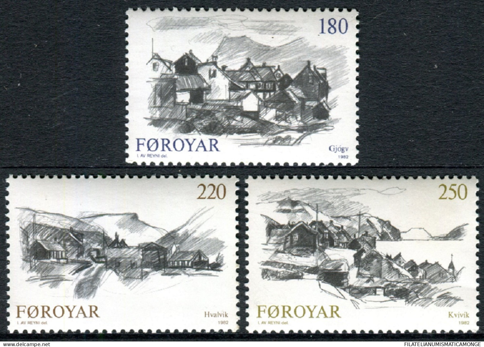 Feroe 1982 Correo 66/68 **/MNH Pueblos De La Isla (3 Sellos)  - Faroe Islands