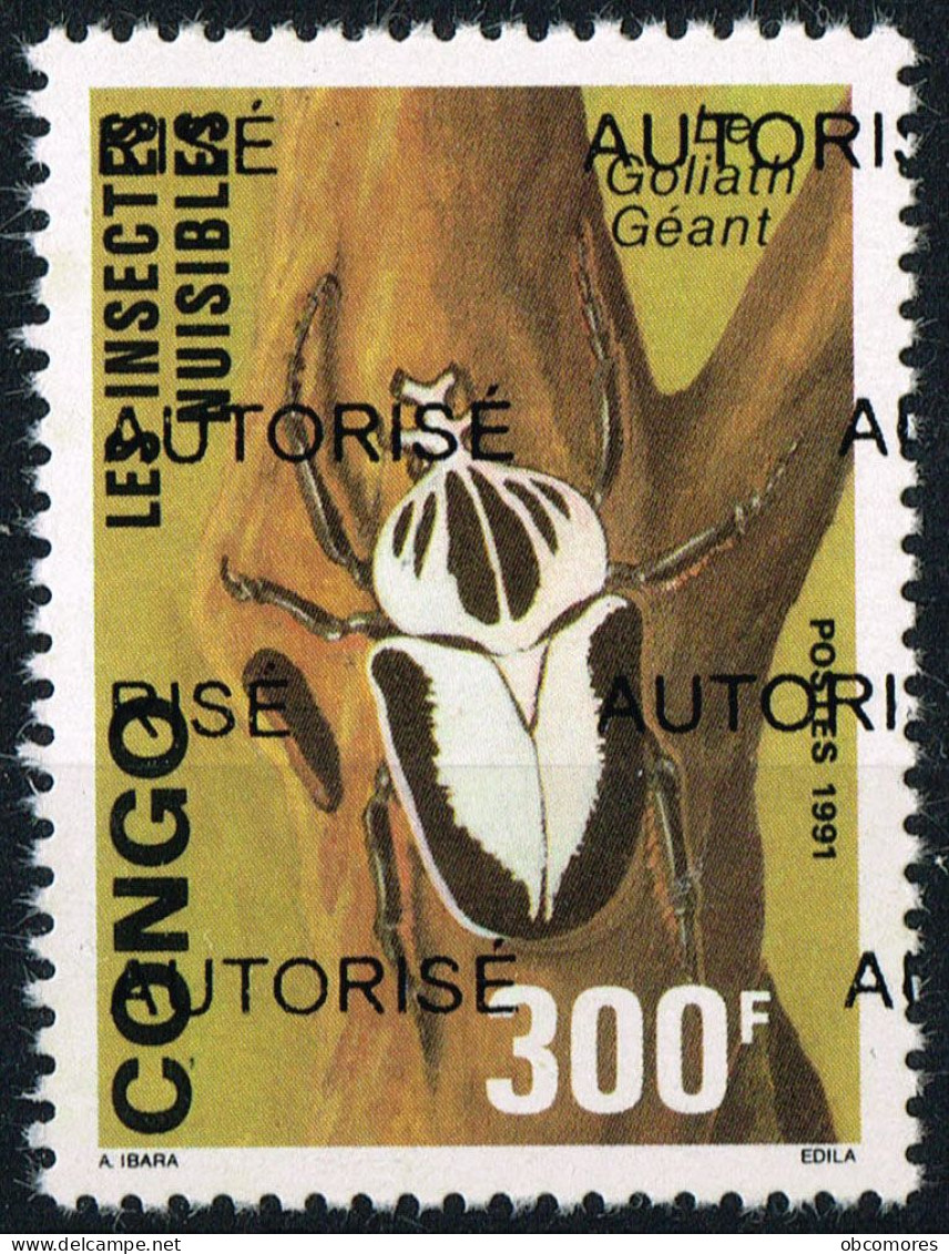 Congo Brazzaville Surchargé Overprint AUTORISE 1998 - Insect - Mi 1532 MNH - Insecte Goliath ** - Escarabajos
