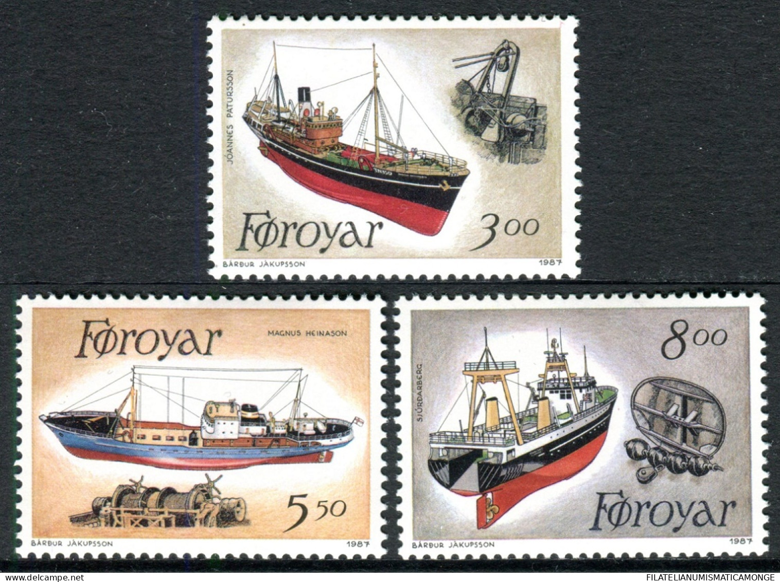 Feroe 1987 Correo 145/47 **/MNH Flota Pesquera (3 Sellos)  - Faroe Islands