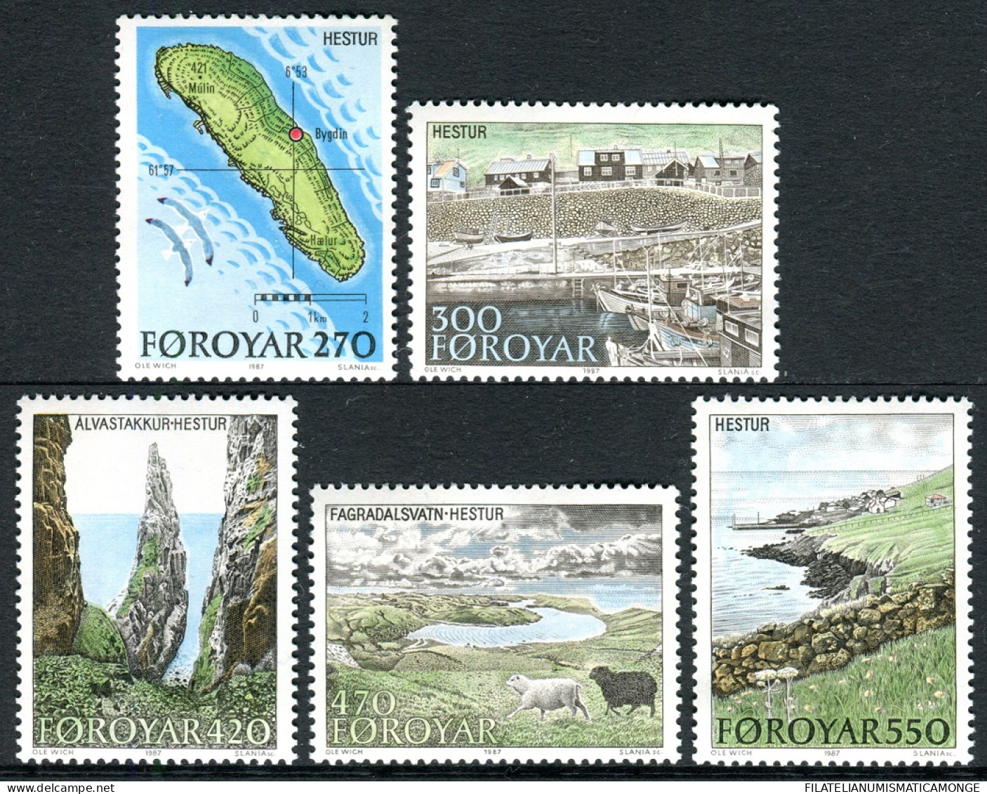 Feroe 1987 Correo 148/52 **/MNH Turismo (5 Sellos)  - Féroé (Iles)