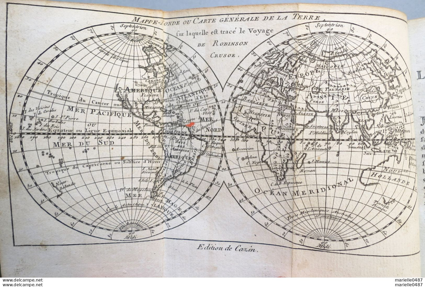 [Cazin]- La Vie Et Les Aventures Surprenantes De Robinson Crusoë.  À Londres, 1784  4 Volumes - 1701-1800