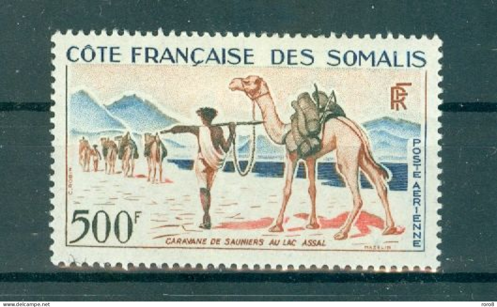 COTE FRANCAISE DES SOMALIS - P.A. N°29* MH Trace De Charnière  SCAN DU VERSO. Caravane De Sauniers Au Lac Assal. - Neufs