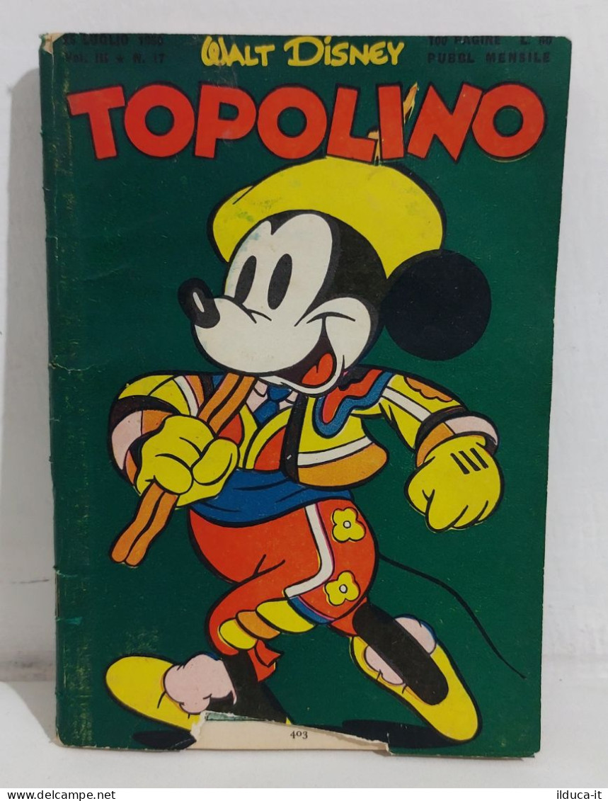 61000 TOPOLINO Libretto N. 17 - Mondadori 1950 - Disney