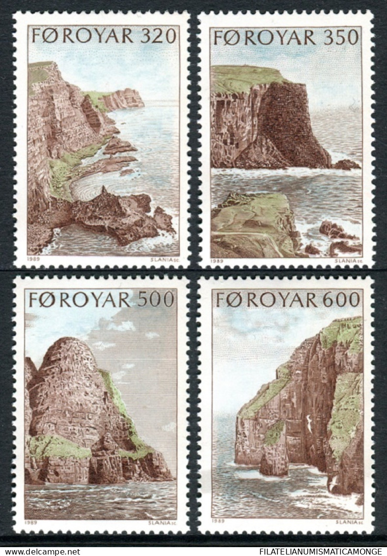 Feroe 1989 Correo 184/87 **/MNH Acantilados De La Isla (4 Sellos)  - Faroe Islands