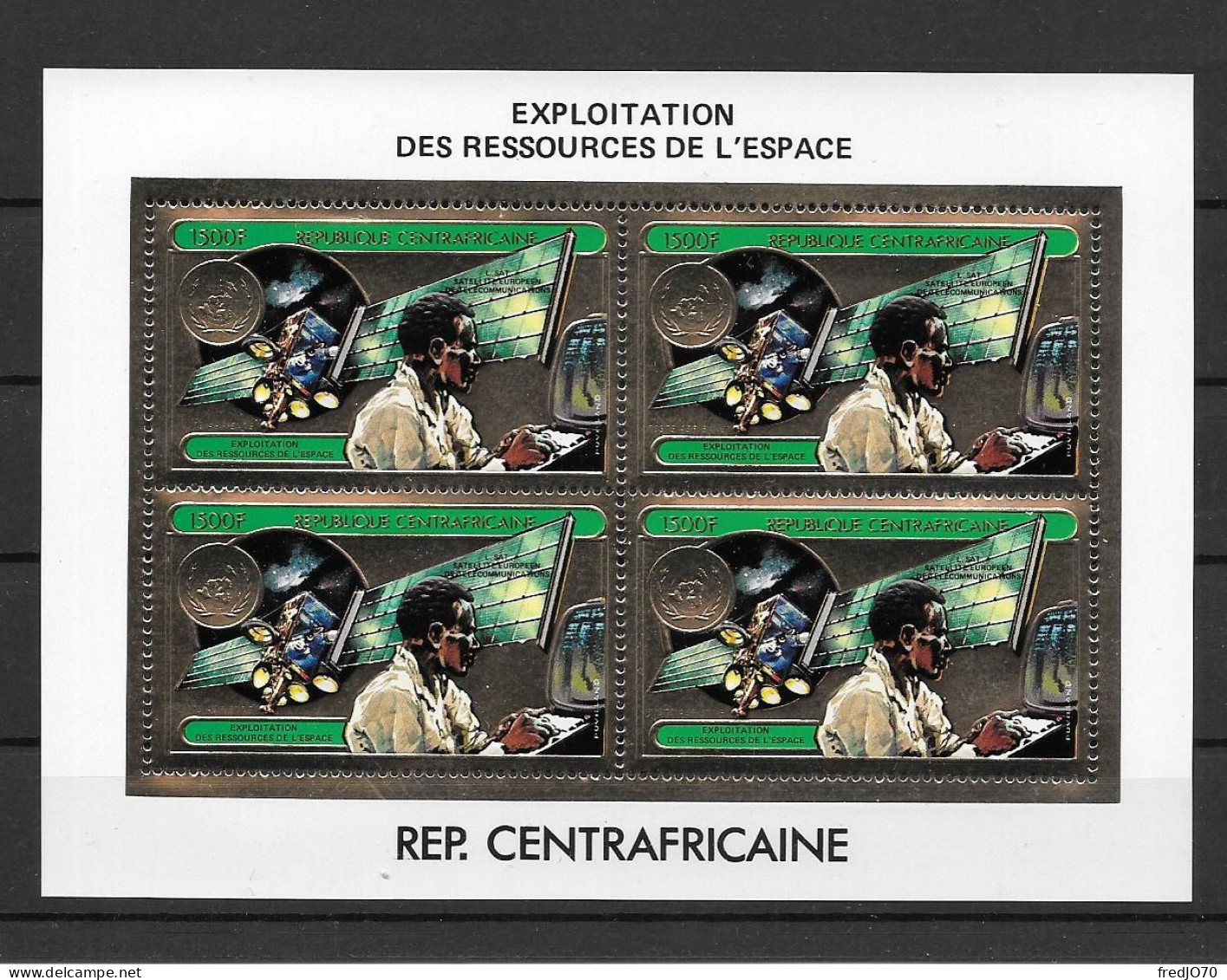 Centrafrique Central Africa Feuillet Or Gold Espace ** - Afrika