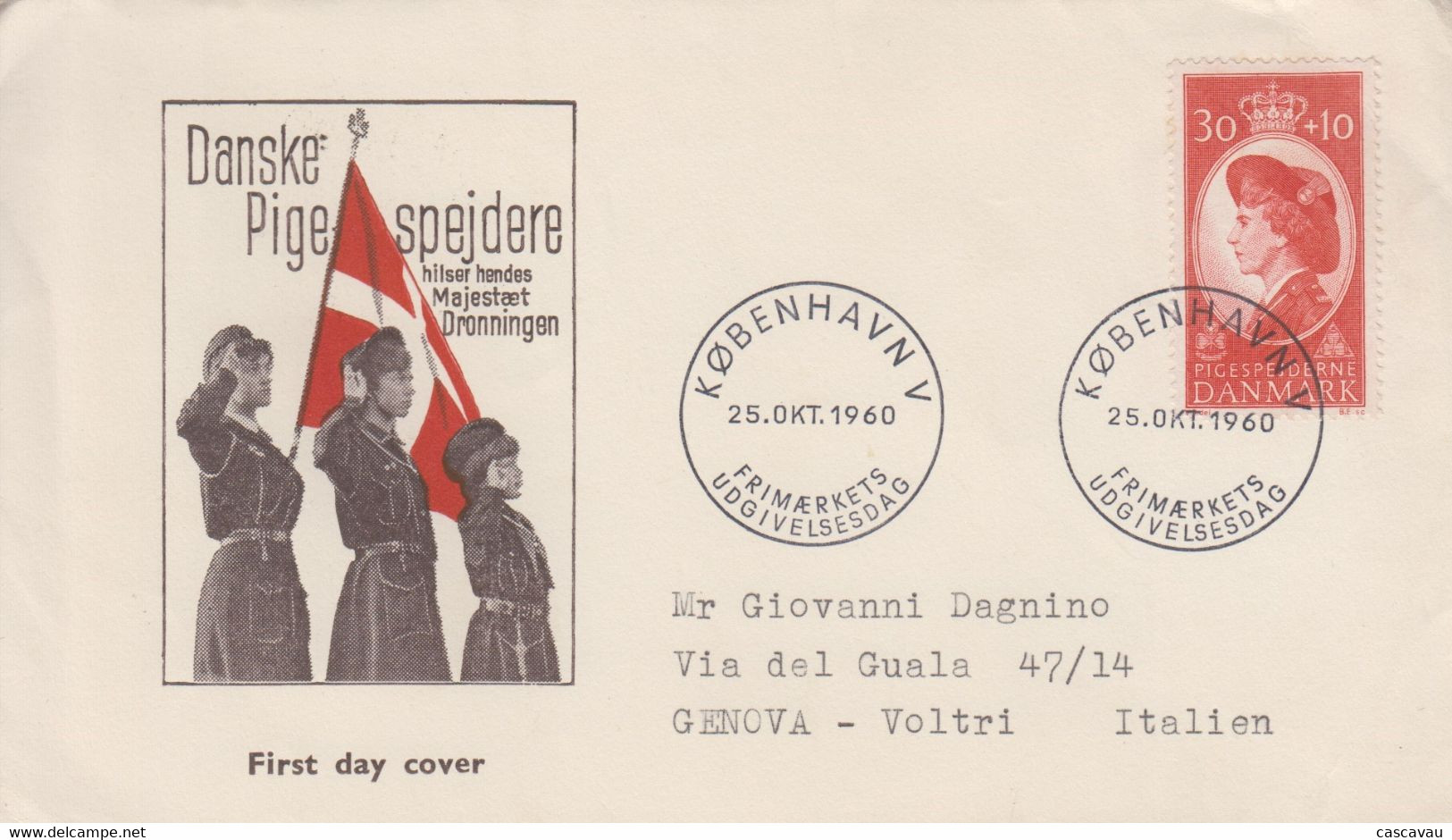 Enveloppe  FDC  1er  Jour   DANEMARK   Au  Profit  Du  Fonds  D' Assistance  Des   Guides   1960 - FDC