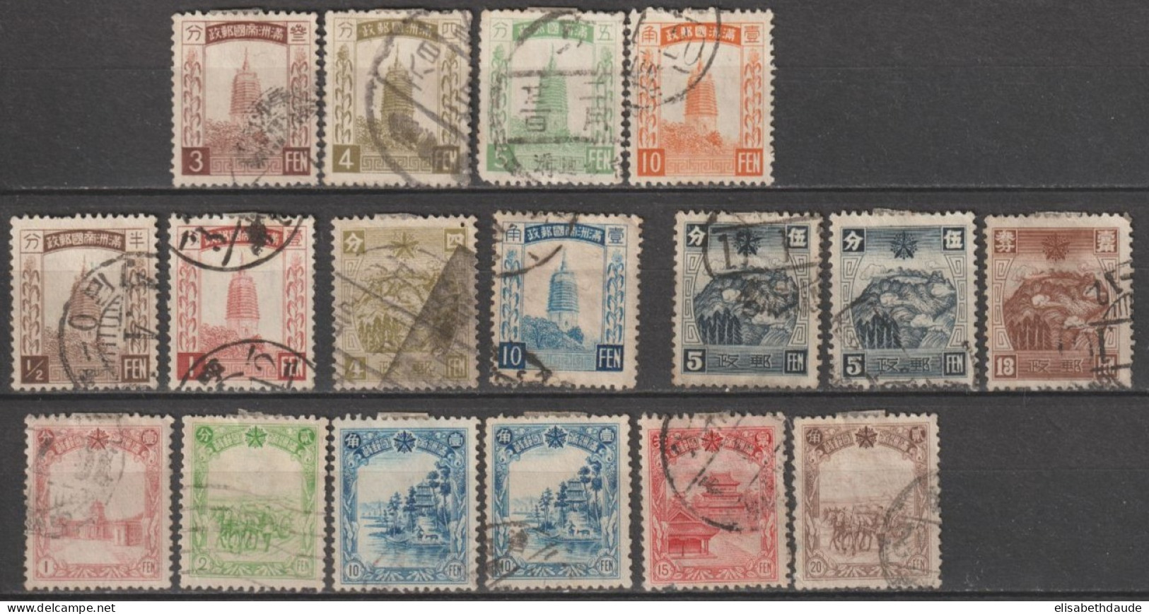 1932/1936 - MANDCHOUKOUO (CHINA) - LOT OBLITERES - Mandschurei 1927-33