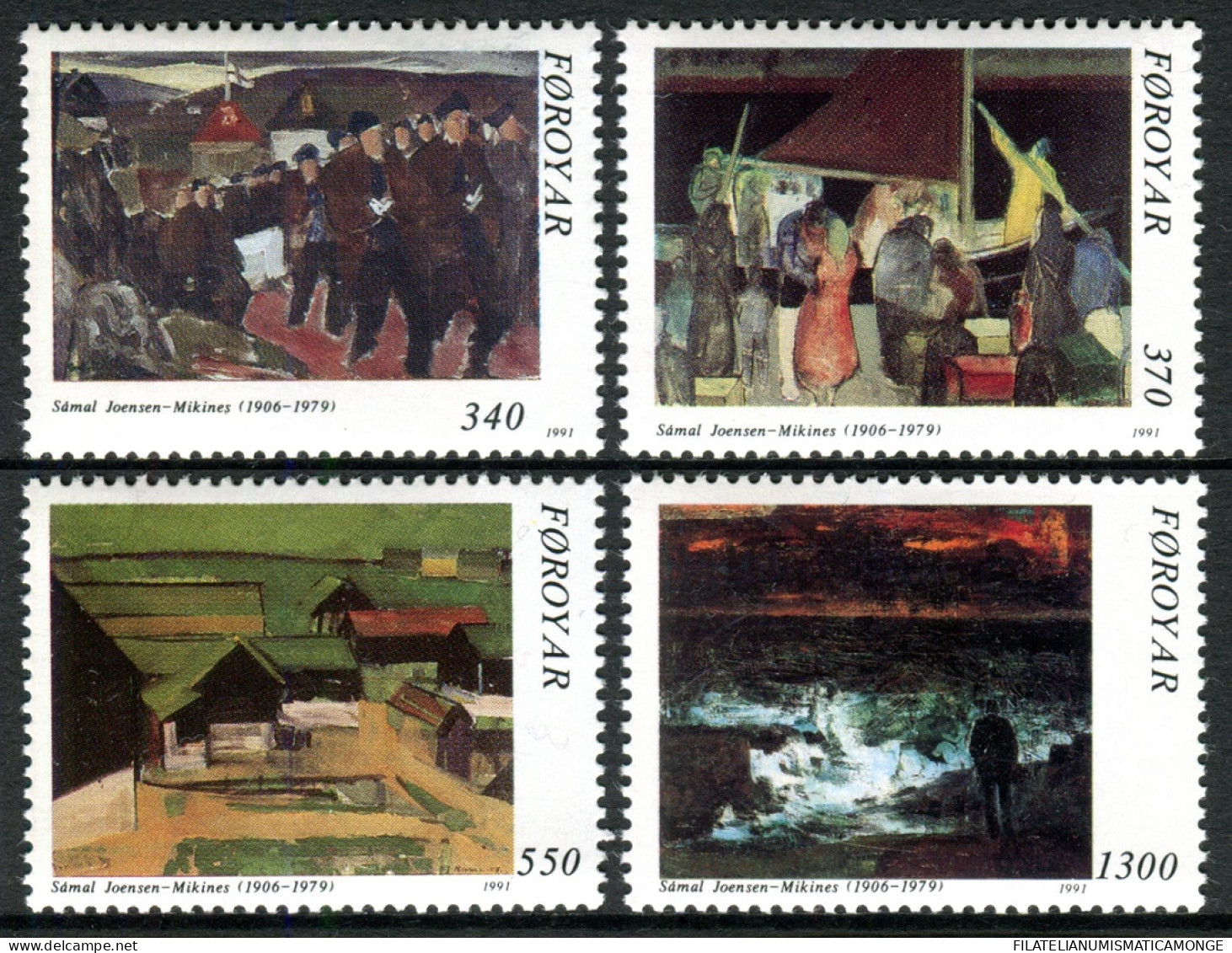 Feroe 1991 Correo 217/20 **/MNH Homenaje A Samal Joensen-Mikines (4 Sellos)  - Faroe Islands