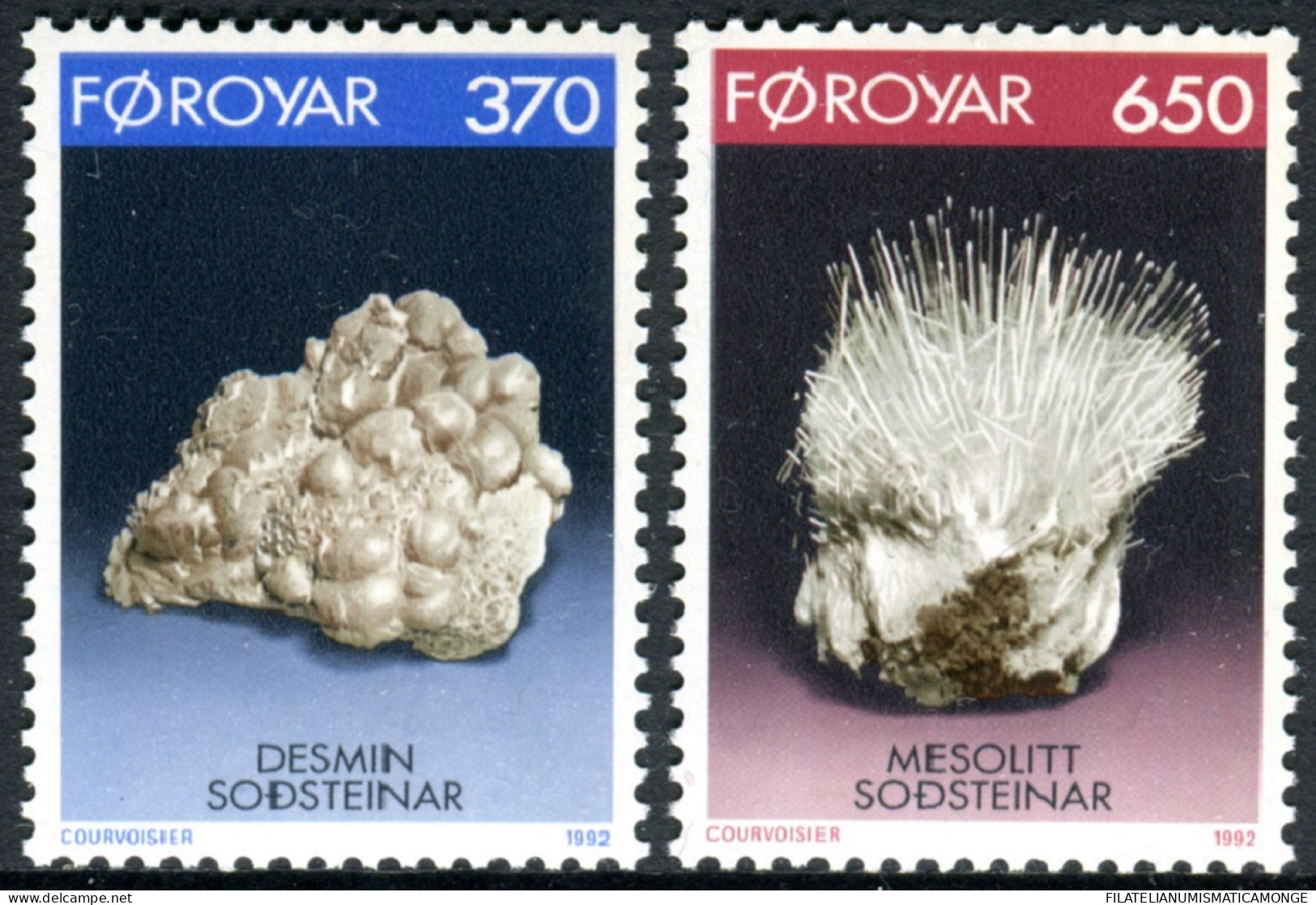 Feroe 1992 Correo 229/30 **/MNH Minerales (2 Sellos)   - Faroe Islands