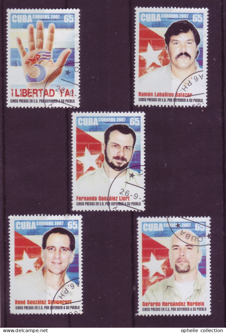 Amérique - Cuba - 2007 - Cinco Presos En EU Por Defender A Su Pueblo - 5 Timbres Différents - 6988 - Otros & Sin Clasificación