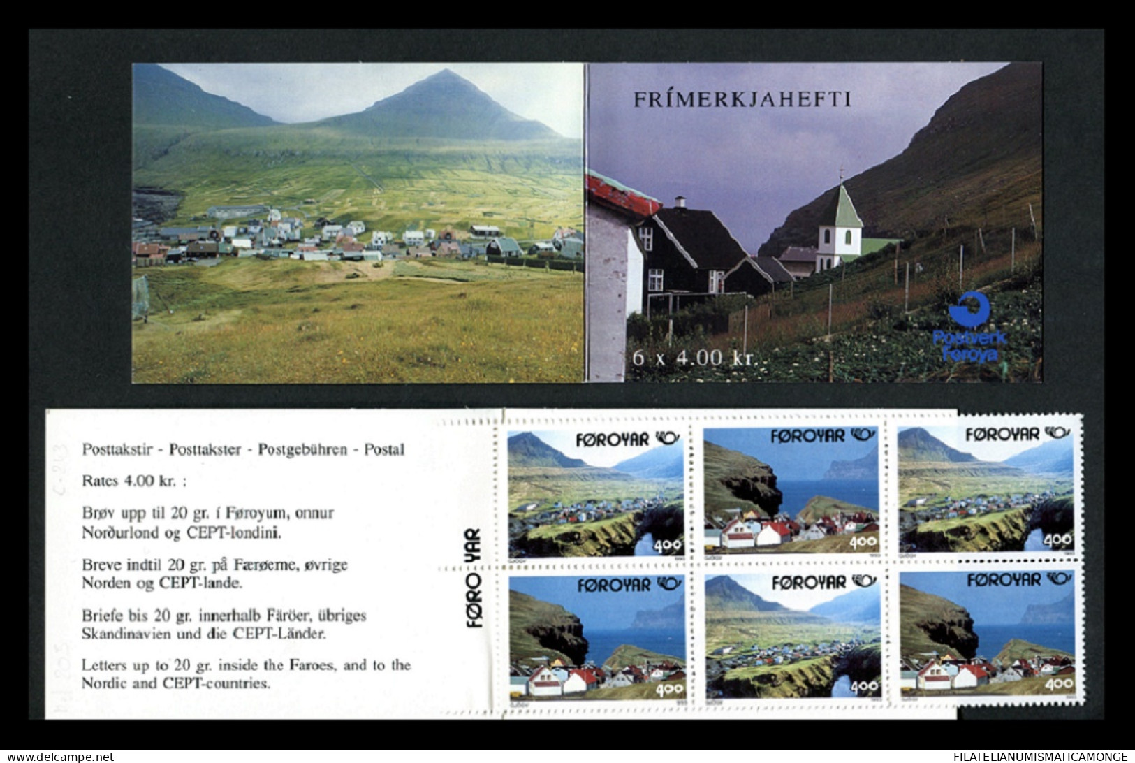 Feroe 1993 Correo 243.C **/MNH Carnet - Norden 93. Vistas De Gjogo  - Faroe Islands