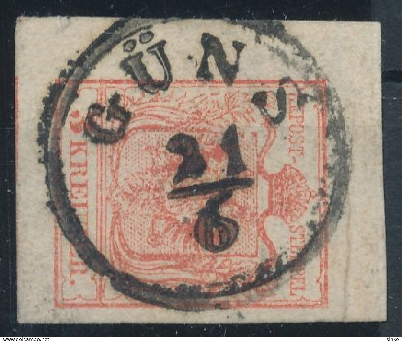 1850. Typography 3kr, GÜNS - ...-1867 Prephilately