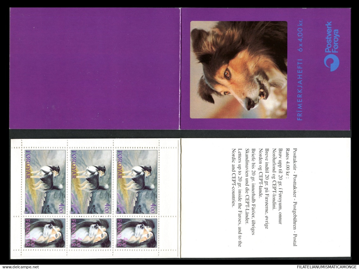 Feroe 1994 Correo 258.C **/MNH Carnet - Perros  - Faroe Islands