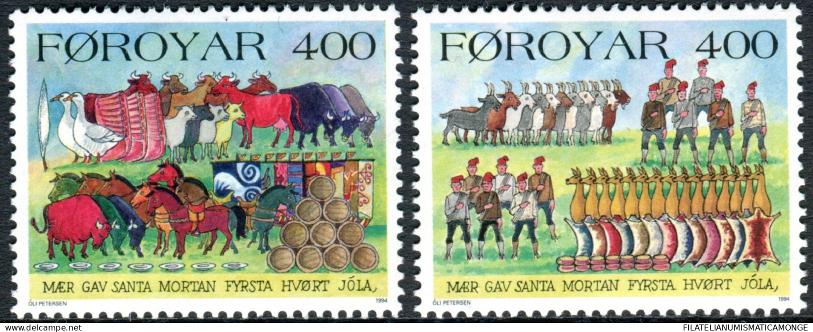 Feroe 1994 Correo 266/67 **/MNH Navidad'94  (proc. De Carnet)  (2 Sellos)  - Faroe Islands