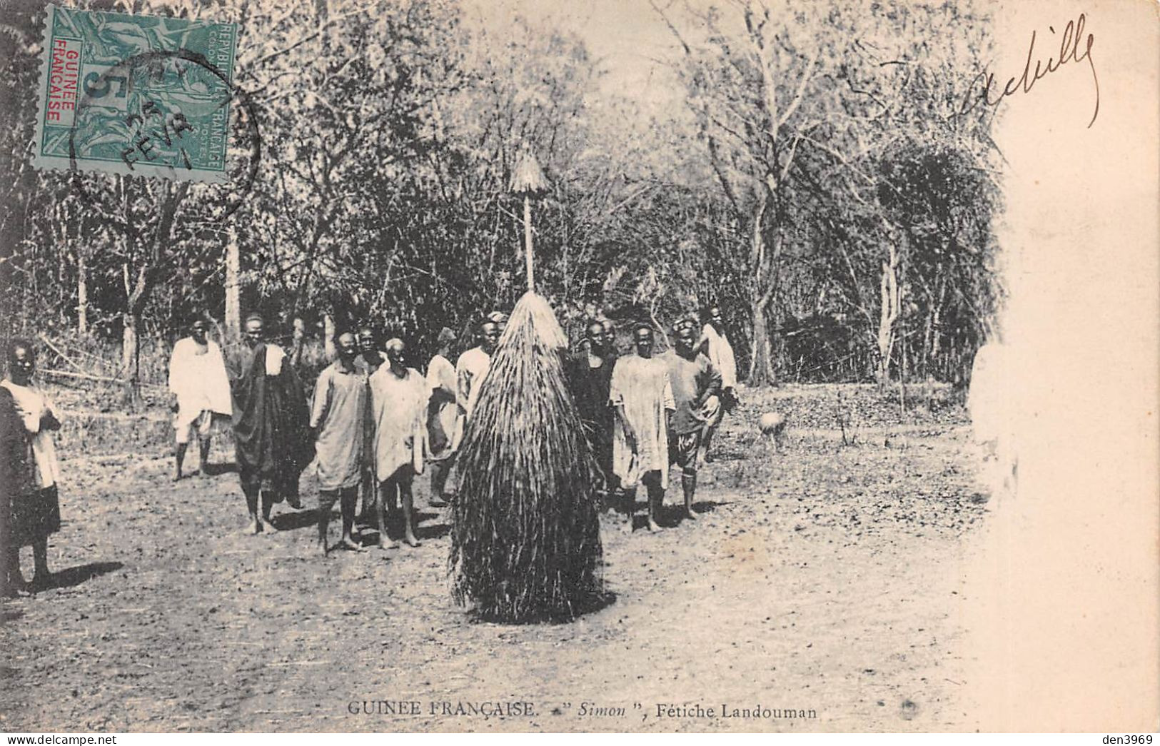 Afrique - GUINEE Française - Simon Fétiche Landouman - Voyagé 1907 (2 Scans) - Frans Guinee