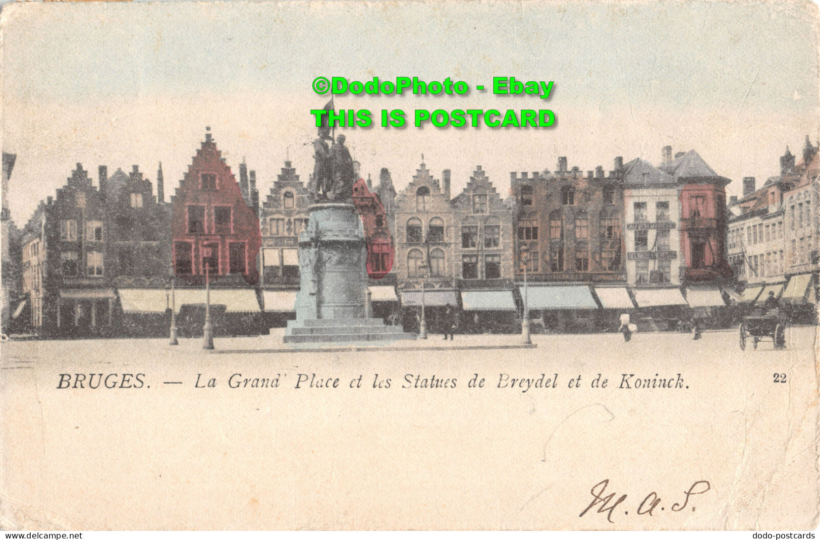 R377135 Bruges. La Grand Place Et Les Statues De Breydel Et De Koninck. Th. Van - Welt