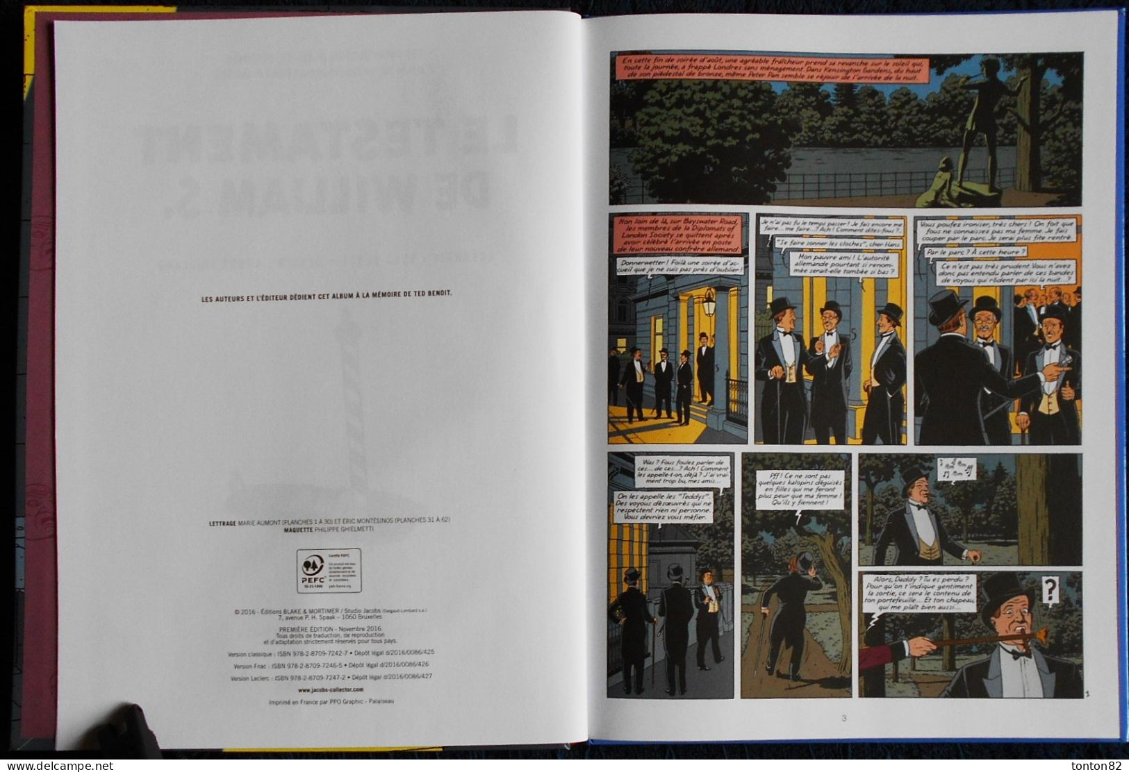 Yves Sente - André Julliard - Le Testament De Williams S. -  Éditions Blake Et Mortimer - ( Édition Originale 2016 ) . - Blake Et Mortimer