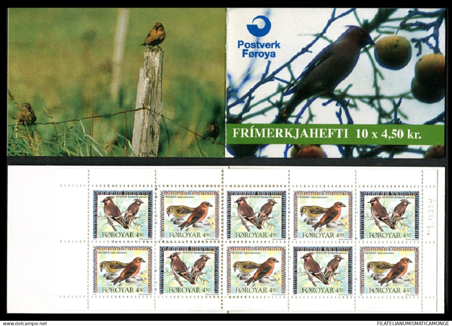 Feroe 1996 Correo 292.C **/MNH Carnet - Aves Migratorias  - Isole Faroer