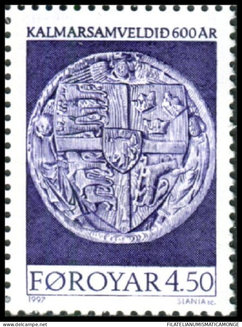 Feroe 1997 Correo 315 **/MNH 600 Aniv. Unión De Kalmar  - Isole Faroer