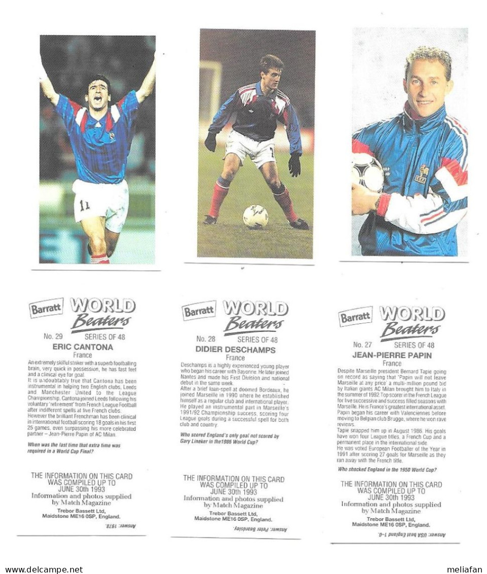 GF2097 - BASSETT CARDS - MARCEL DESAILLY - PATRICK VIEIRA - LILIAN THURAM - DIDIER DESCHAMPS - CANTONA - PAPIN - Trading Cards