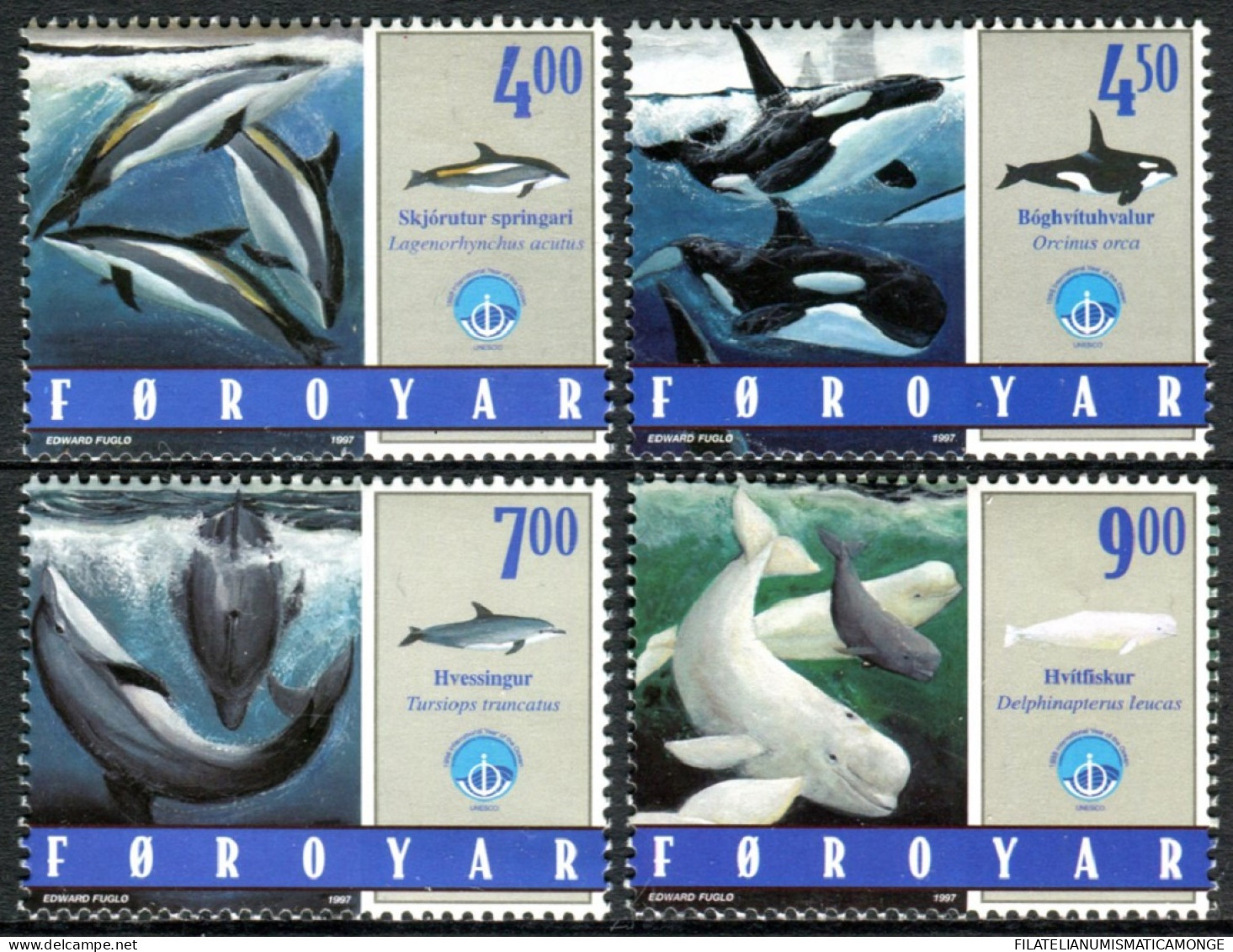 Feroe 1998 Correo 330/33 **/MNH Fauna Marina (4 Sellos)  - Faroe Islands