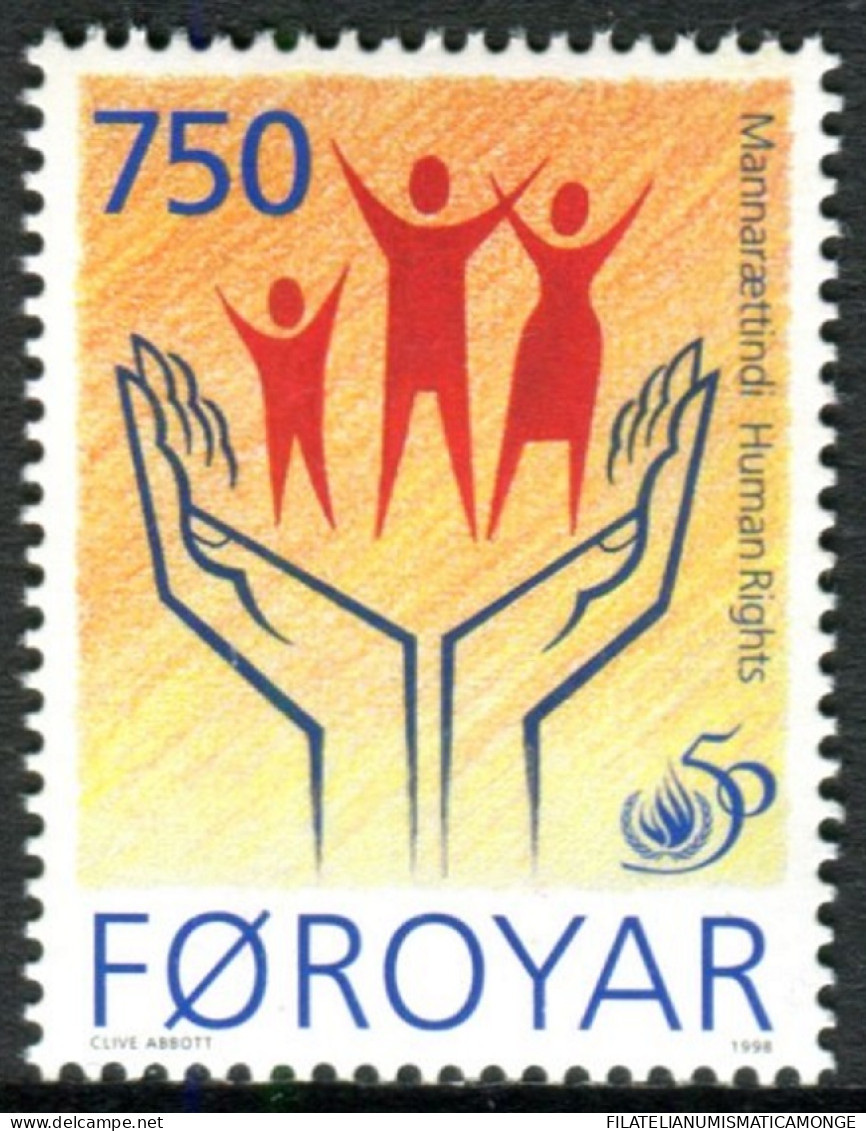 Feroe 1998 Correo 336 **/MNH 50 Aniv. Declaración Derechos Humanos.  - Isole Faroer