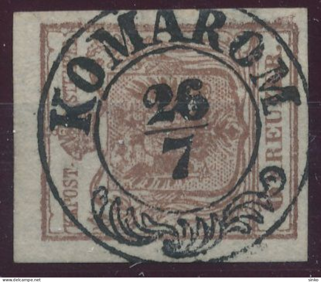 1850. Typography 6kr, KOMAROM - ...-1867 Prephilately