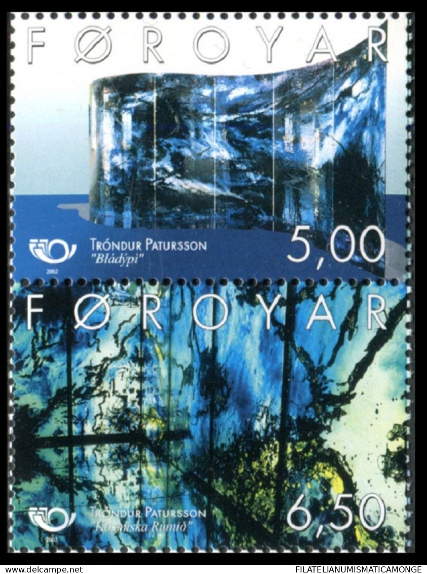 Feroe 2002 Correo 417/18 **/MNH Norden. Arte Contenporaneo (proc. De Carnet)    - Isole Faroer