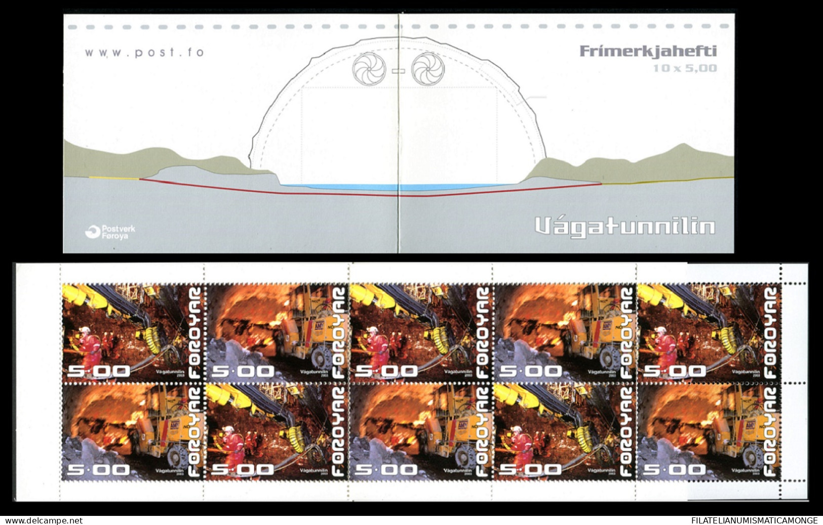 Feroe 2003 Correo 442.C **/MNH Carnet - Tunel Submarino Vagarunnilin  - Faroe Islands