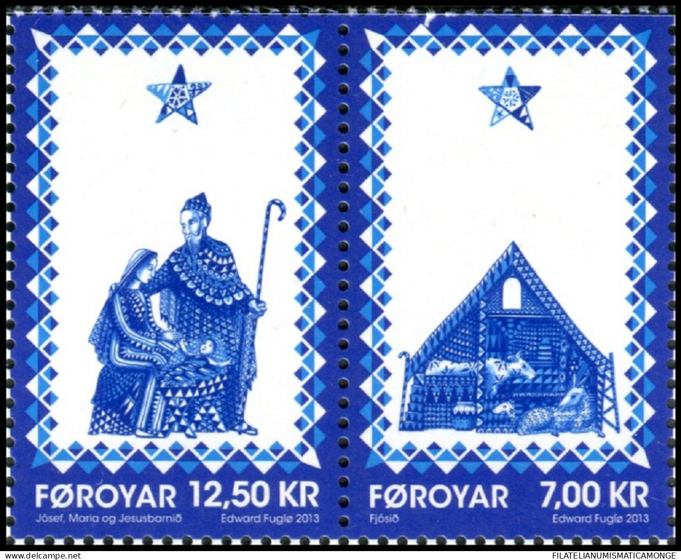 Feroe 2013 Correo 788/89 **/MNH Navidad 2013 (proc. De Carnet)  (2 Sellos)  - Faroe Islands