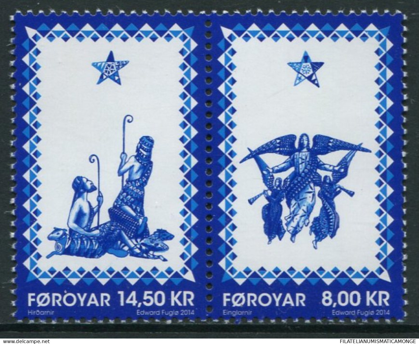 Feroe 2014 Correo 816/17 **/MNH Navidad 2014 (proc. De Carnet)  (2 Sellos )  - Faroe Islands