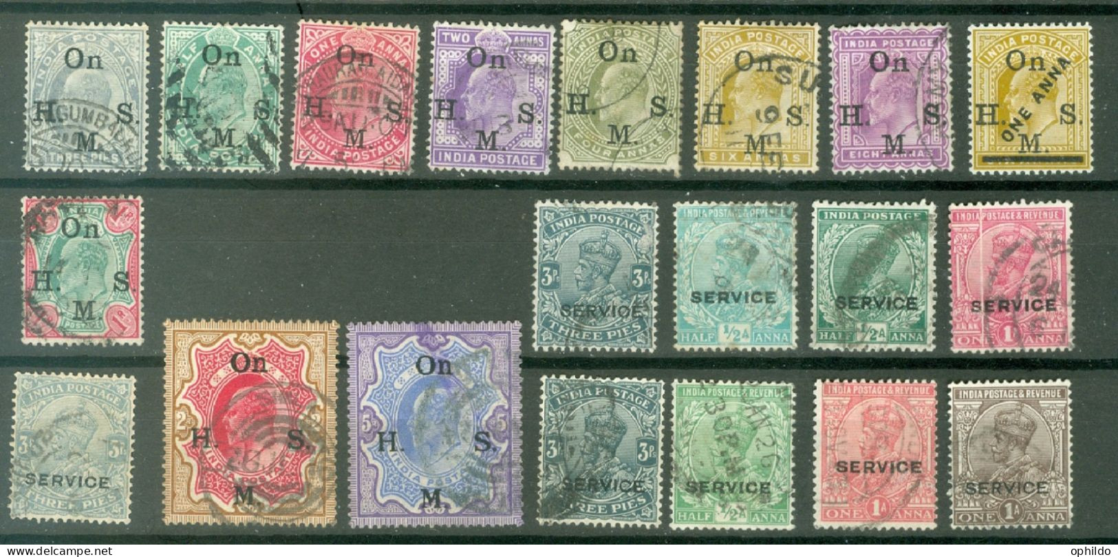 Lot  Indes Britanniques Service  Obli Et *  3 Scans - 1882-1901 Keizerrijk