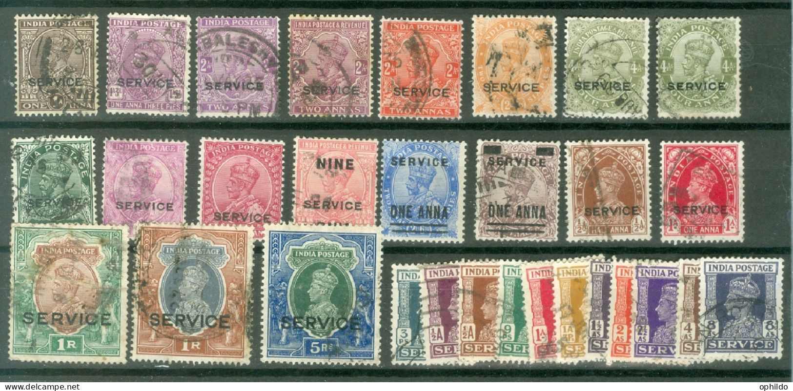 Lot  Indes Britanniques Service  Obli Et *  3 Scans - 1882-1901 Empire