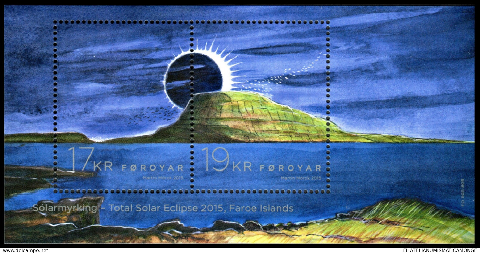 Feroe 2015 Correo 828 MH **/MNH Eclipse Solar - MH  - Faroe Islands