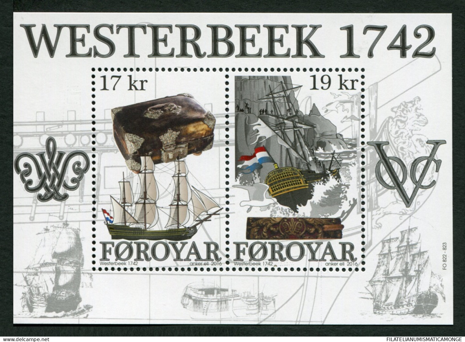 Feroe 2016 Correo 842 MH **/MNH Transporte. Westerbeeks /barco - MH  - Faroe Islands