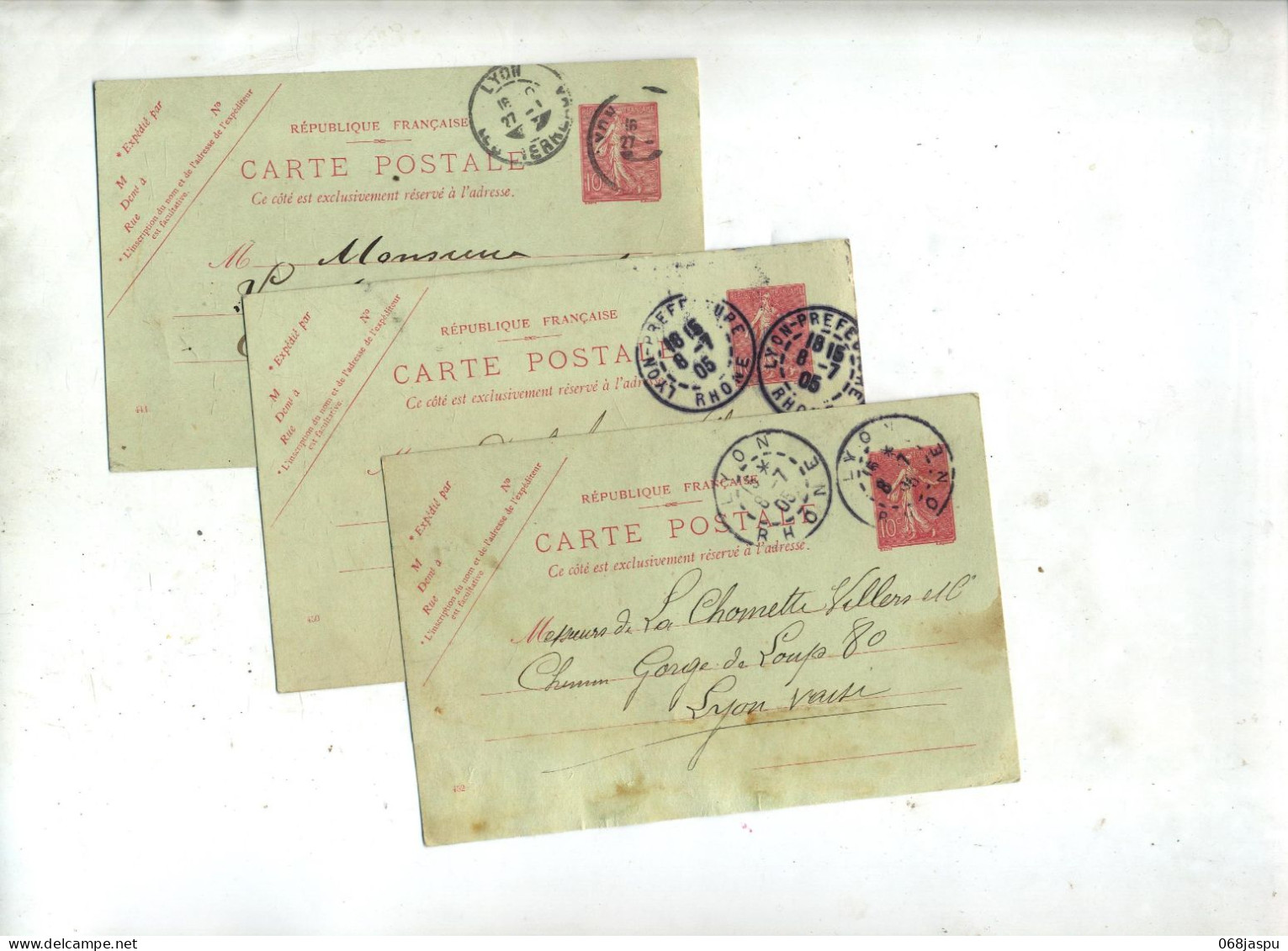 Lot  11 Carte  Postale 10 Semeuse Cachet à Voir - Standard Postcards & Stamped On Demand (before 1995)