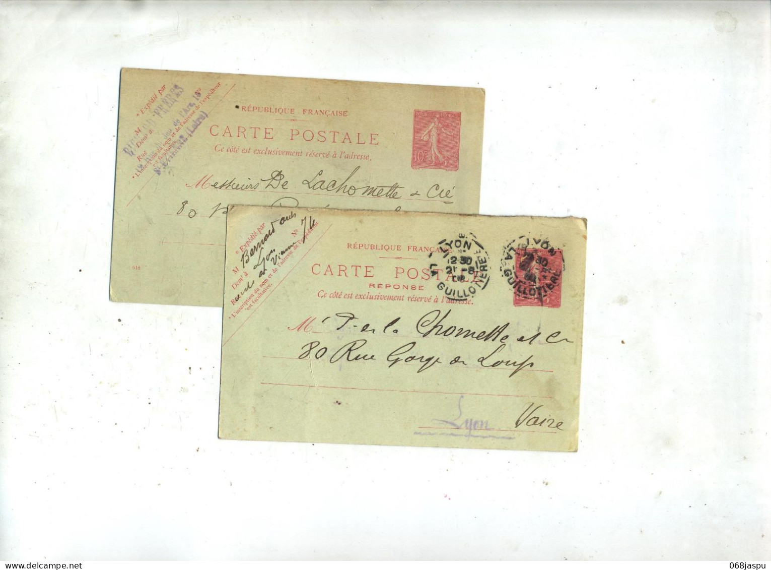 Lot  11 Carte  Postale 10 Semeuse Cachet à Voir - Standard Postcards & Stamped On Demand (before 1995)