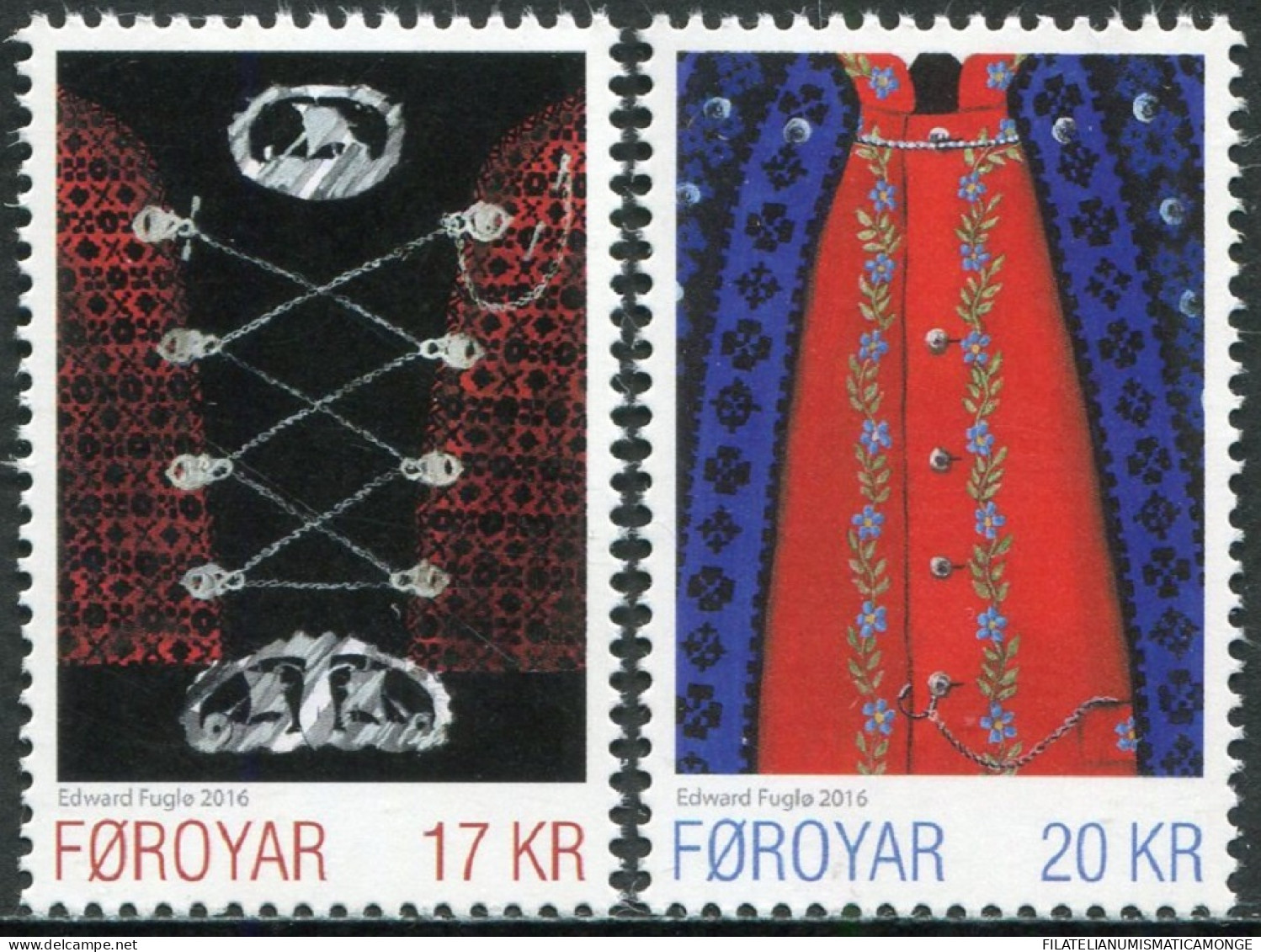 Feroe 2016 Correo 869/70 **/MNH Trajes Tradicionales De Feroe I  (2 Sellos)  - Färöer Inseln