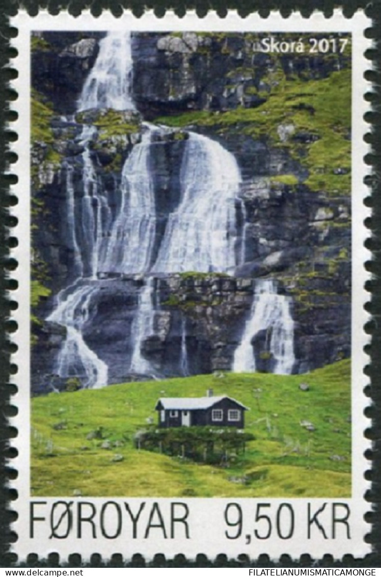 Feroe 2017 Correo 876 **/MNH Río Skora. Casa Frente A La Cascada.  - Faroe Islands