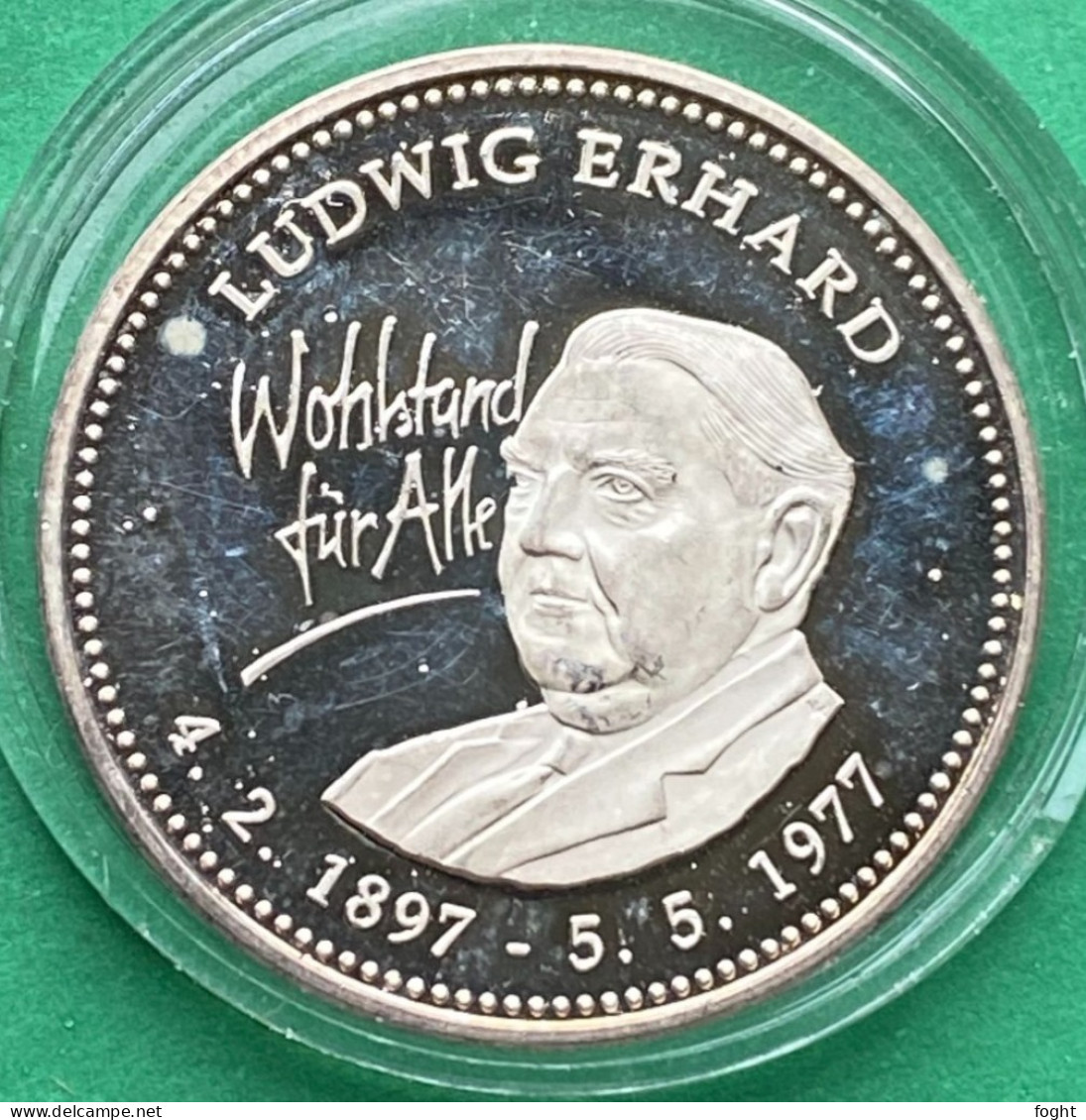 1997 Germany /BRD Medaille  Ludwig Erhard .500 Silber,5821 - Professionnels/De Société