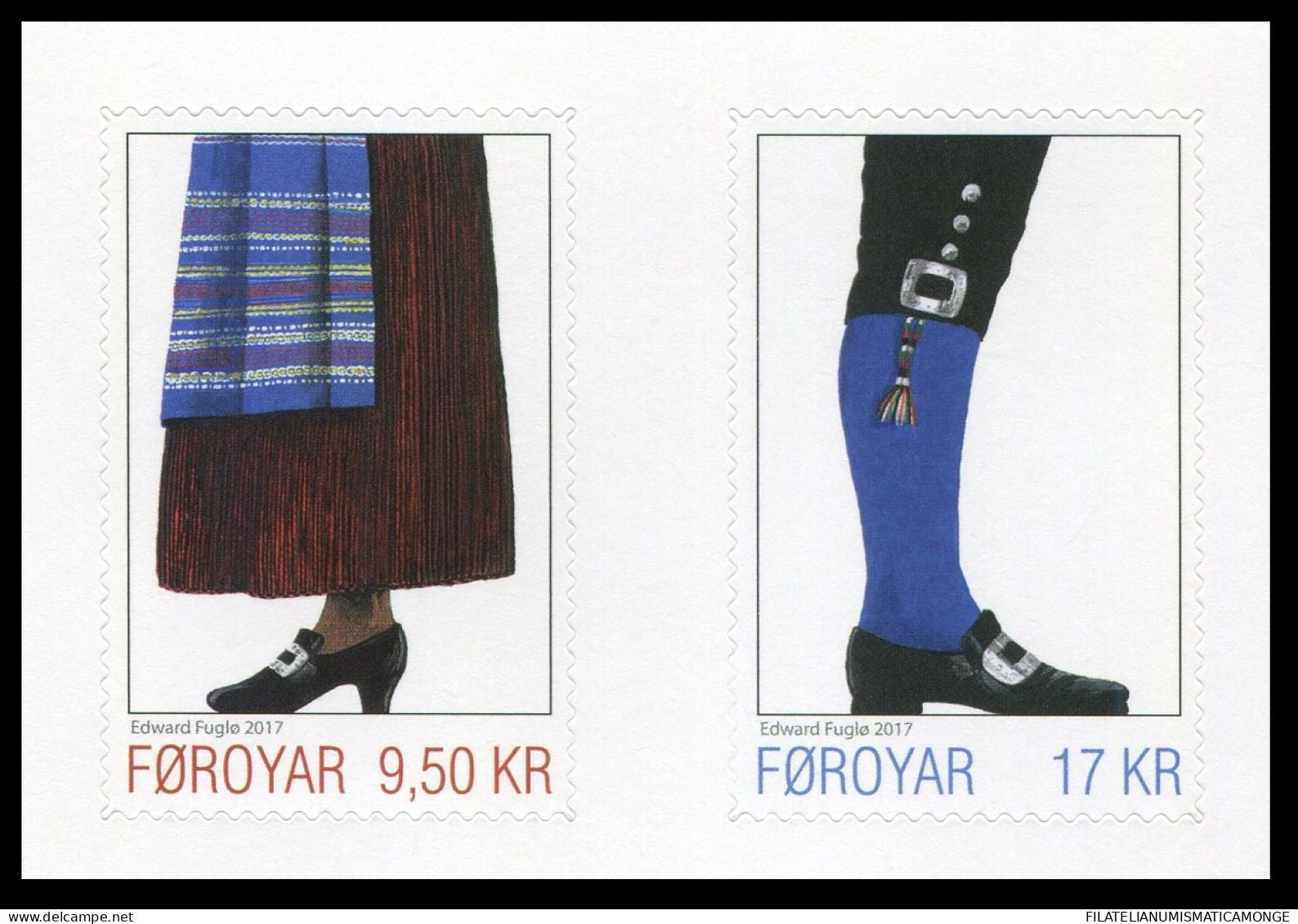 Feroe 2017 Correo 903/04 **/MNH Trajes Tradicionales De Feroe II (adh De Crn) ( - Färöer Inseln