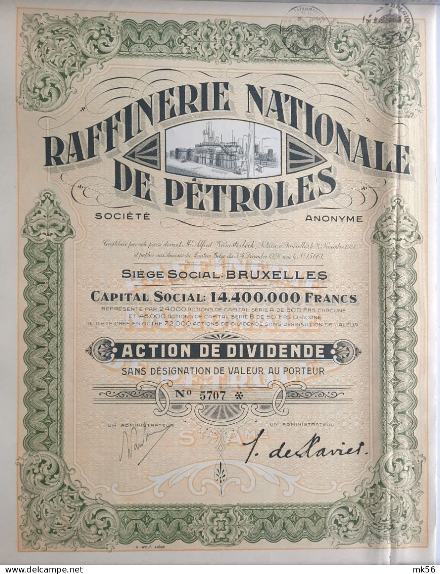 Raffinerie Nationale De Pétroles - 1928 - Bruxelles - Other & Unclassified