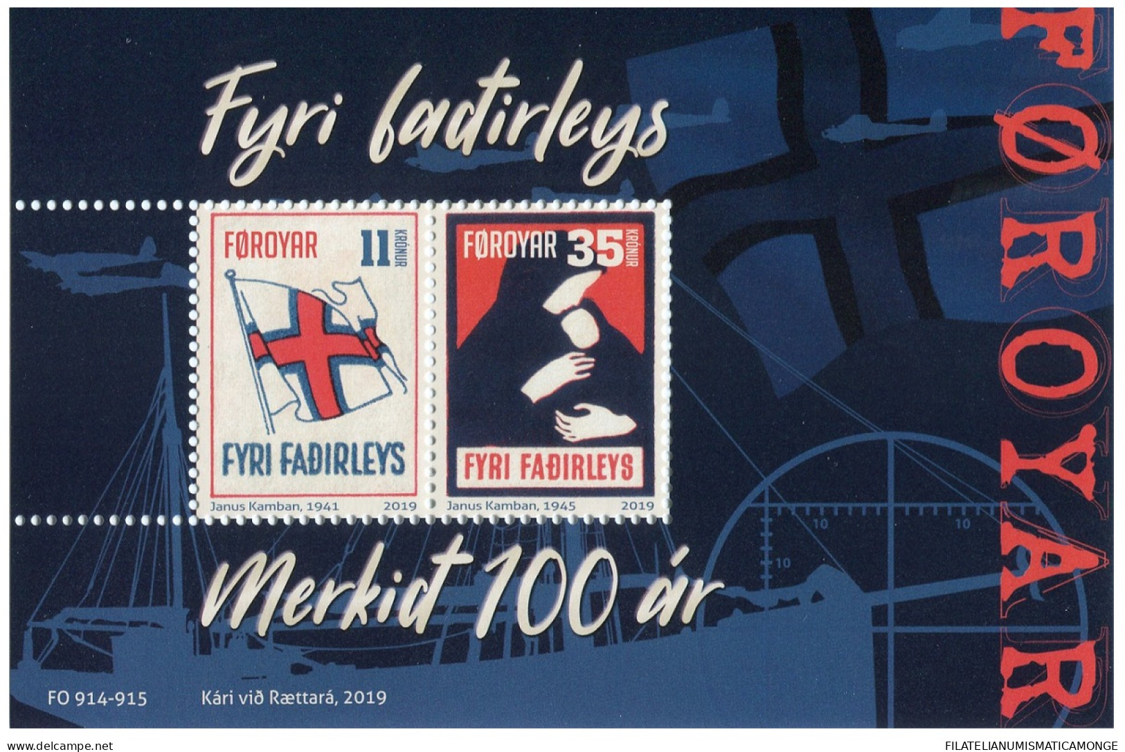 Feroe 2019 Correo 956/57 HB **/MNH Por Los Huerfanos De Padre - HB  - Färöer Inseln