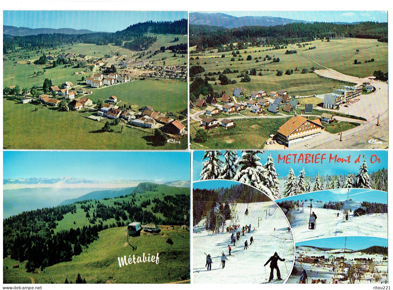 Lot 11 Cpm - 25 - Métabief - Mont D'Or - Doubs - Vue Générale  - MONT MOROND Vaches Chalet BELLEVUE - Autres & Non Classés