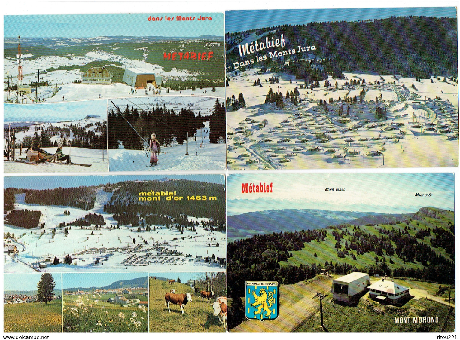 Lot 11 Cpm - 25 - Métabief - Mont D'Or - Doubs - Vue Générale  - MONT MOROND Vaches Chalet BELLEVUE - Autres & Non Classés